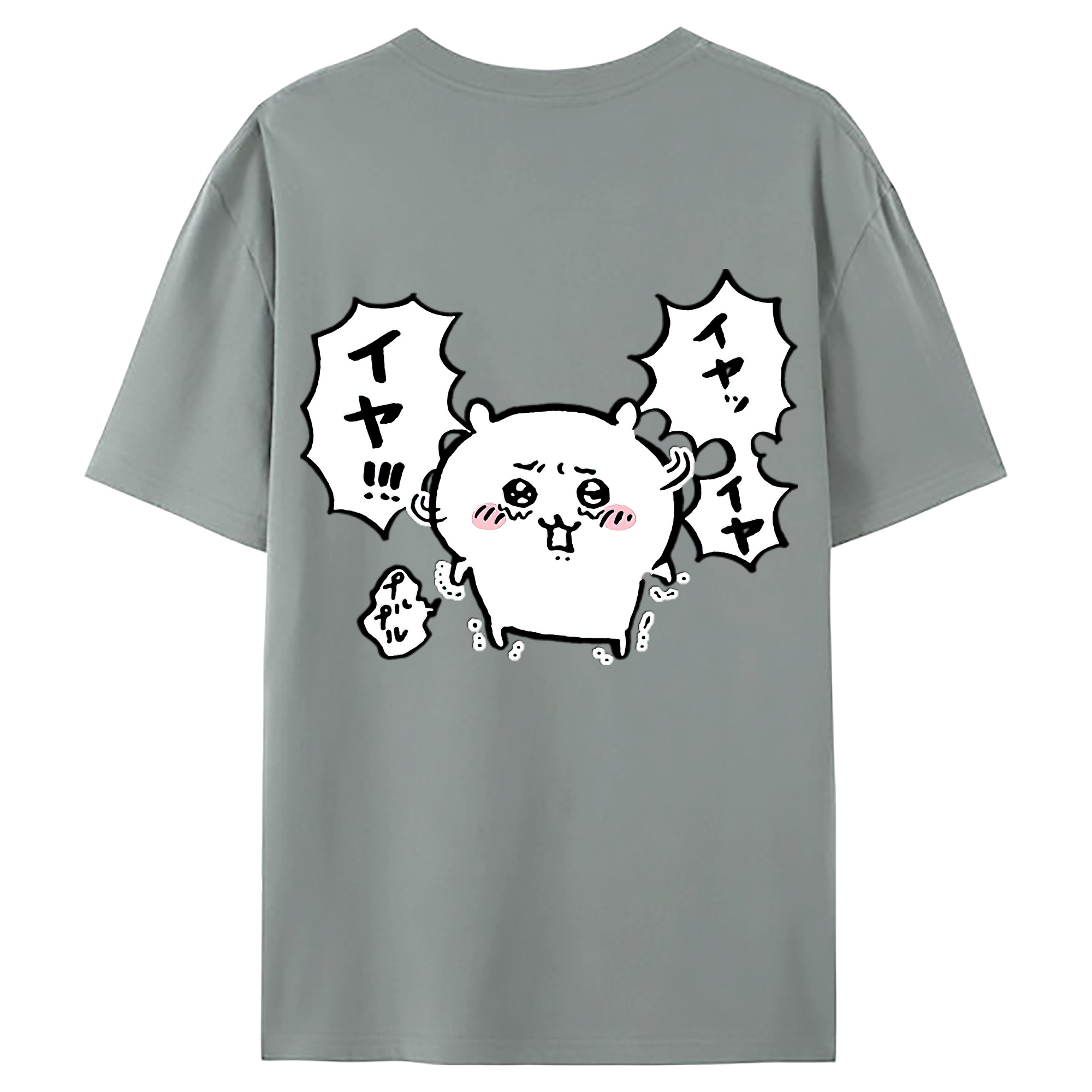 （画像用） ちいかわ ちいかわ Chii-kawa chiikawa 綿100％ メンズ半袖Tシャツ（バックプリント） 通気性